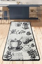 miqna Moderner Küchenteppich Gel Läufer Grau Weiß Schwarz Coffee Design