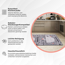 miqna Moderner Küchenteppich Gel Läufer Grau Weiß Schwarz Natural Coffee Design