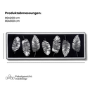 miqna Kurzflor Teppich Modern Geometrisch Hoja Schwarz 80x200 Rutschfest