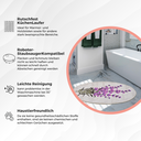 Miqna 2-teiliges Badteppich Set Lavendel Motiv Oval 60x100cm & 50x60cm