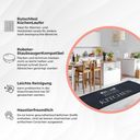 miqna Küchenteppich, rutschfeste Küchenläufer, Waschbarer Küchen Teppich, Schwarz