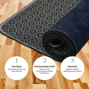 miqna Küchenteppich, rutschfeste Küchenläufer, Waschbarer Küchen Teppich, Schwarz