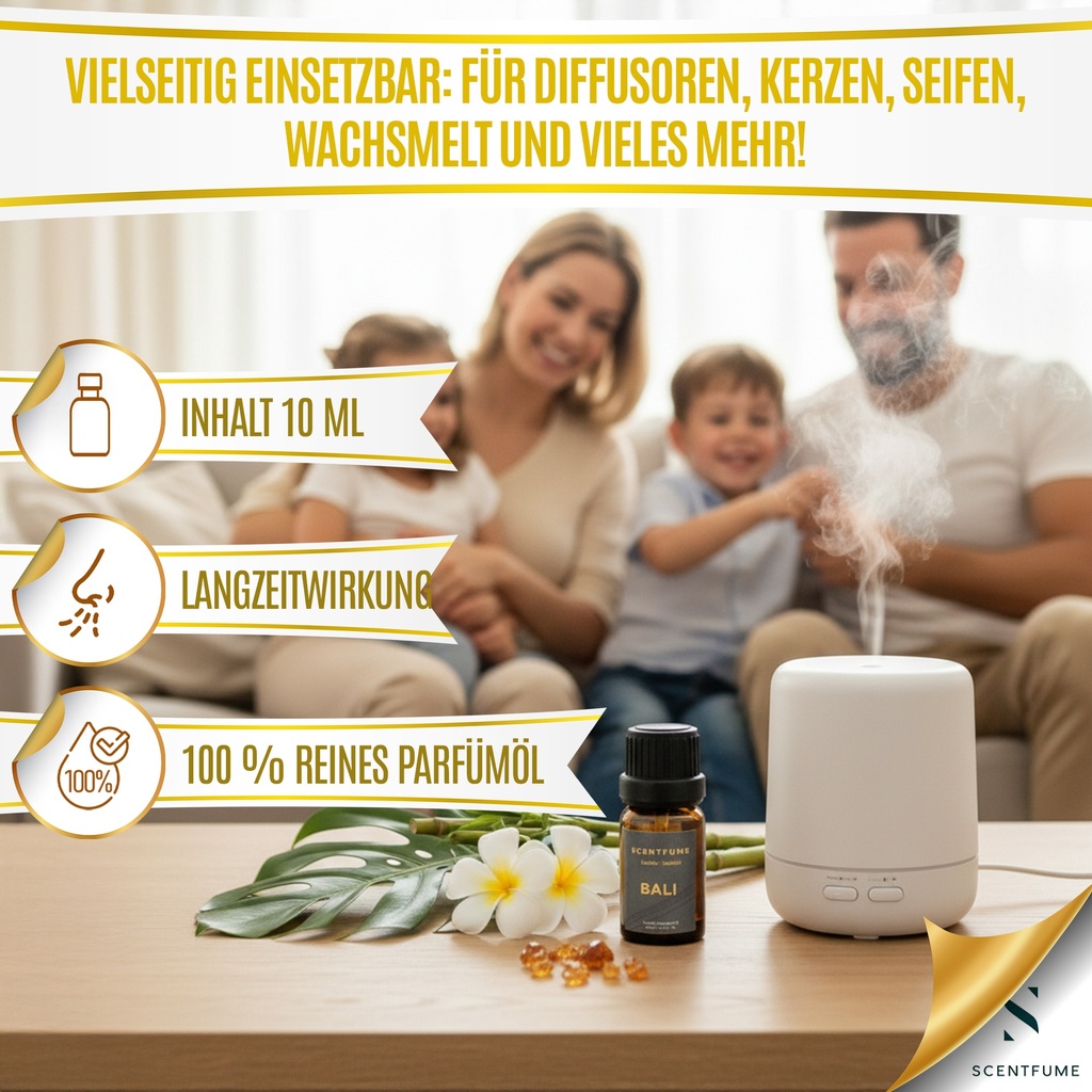 Scentfume  Duftöl Diffusor Ätherische Öle 10 ml – Auto, Zuhause & Aromatherapie