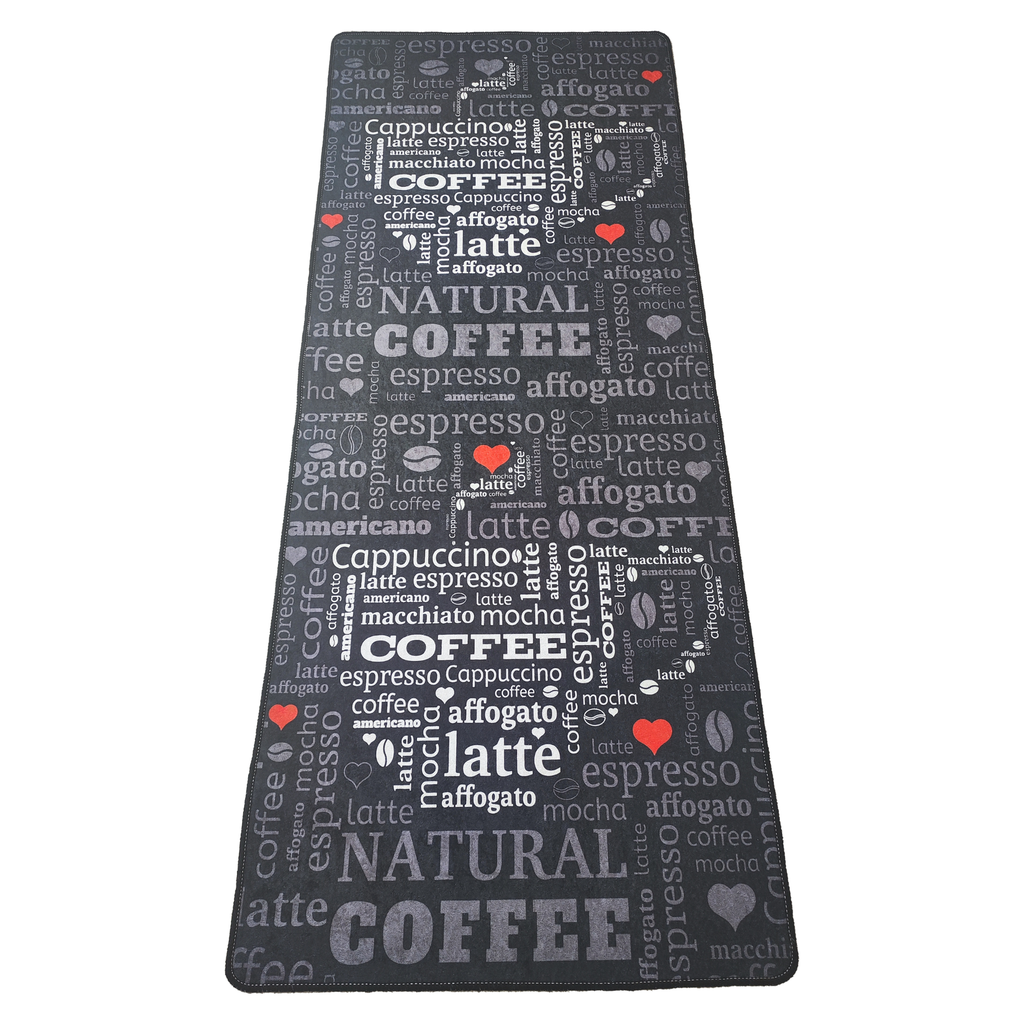 miqna Moderner Küchenteppich Gel Läufer Grau Weiß Schwarz Natural Coffee Design