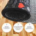 miqna Moderner Küchenteppich Gel Läufer Grau Weiß Schwarz Natural Coffee Design