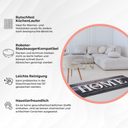 miqna Teppich Moderner Küchenteppich Gel Läufer Grau Weiß Schwarz 60x150 cm