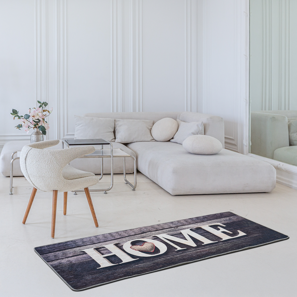 miqna Teppich Moderner Küchenteppich Gel Läufer Grau Weiß Schwarz 60x150 cm