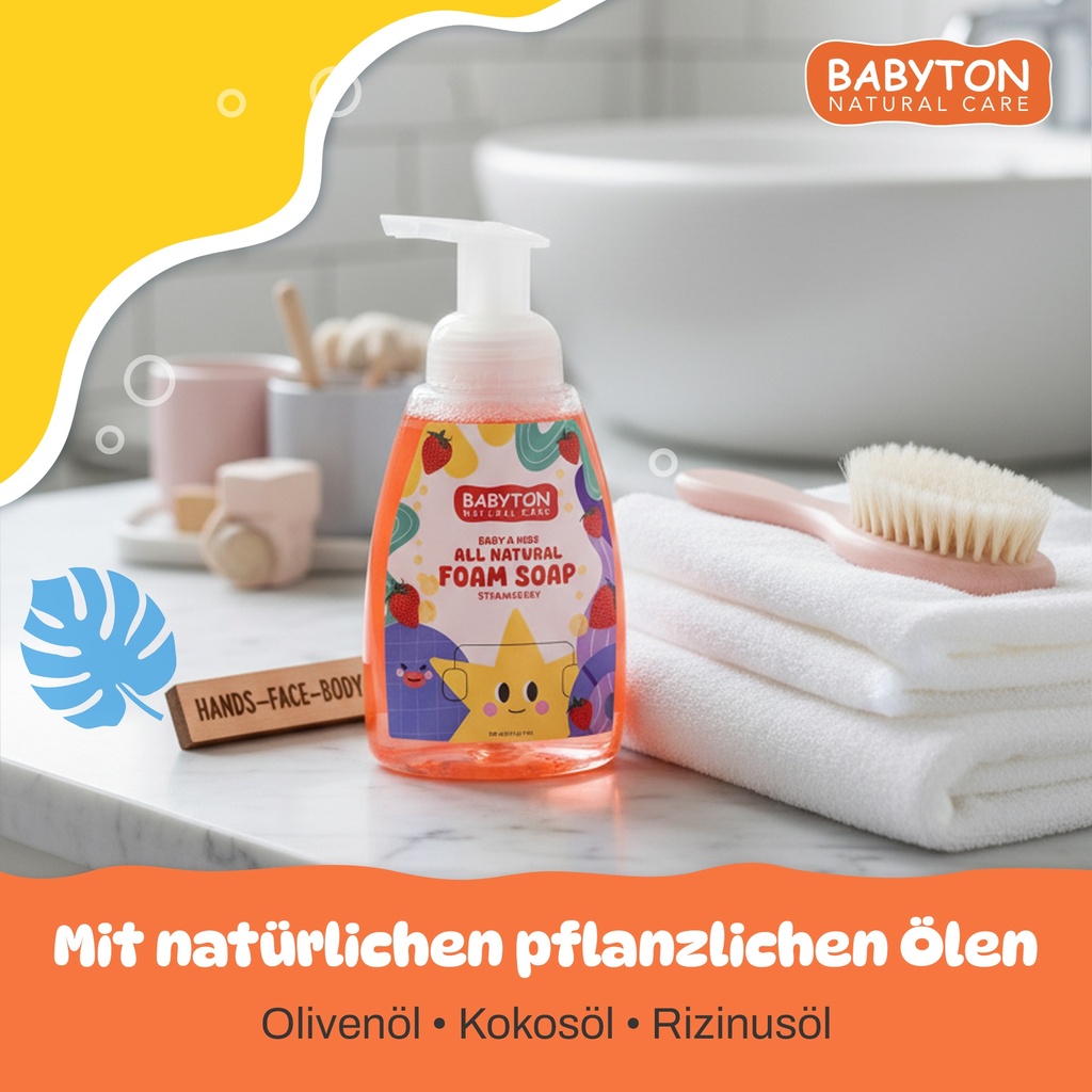 Babyton Natürliche Kinder Schaumseife 350 ml – Sanft & Parabenfrei