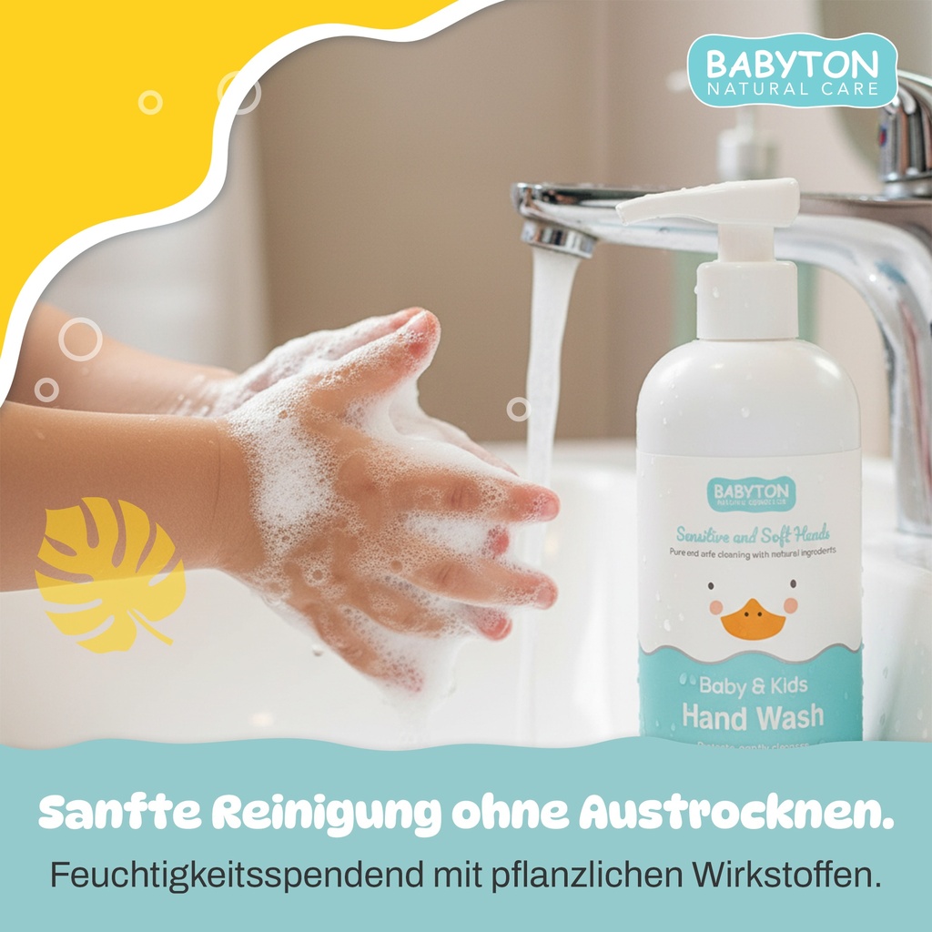 Babyton Hand Wash 250ml | Sanft, Feuchtigkeitsspendend, Parabenfrei, Duftfrei