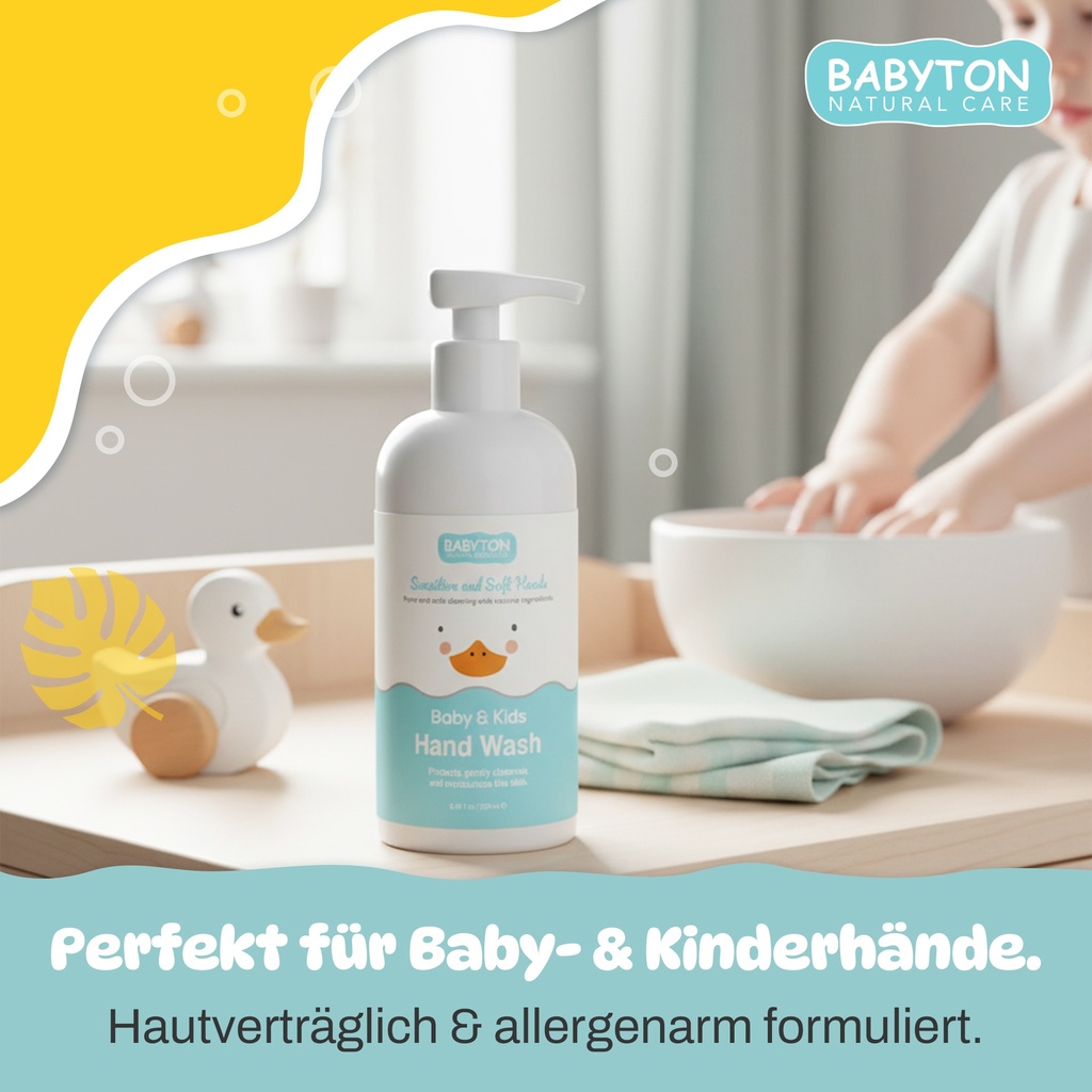 Babyton Hand Wash 250ml | Sanft, Feuchtigkeitsspendend, Parabenfrei, Duftfrei