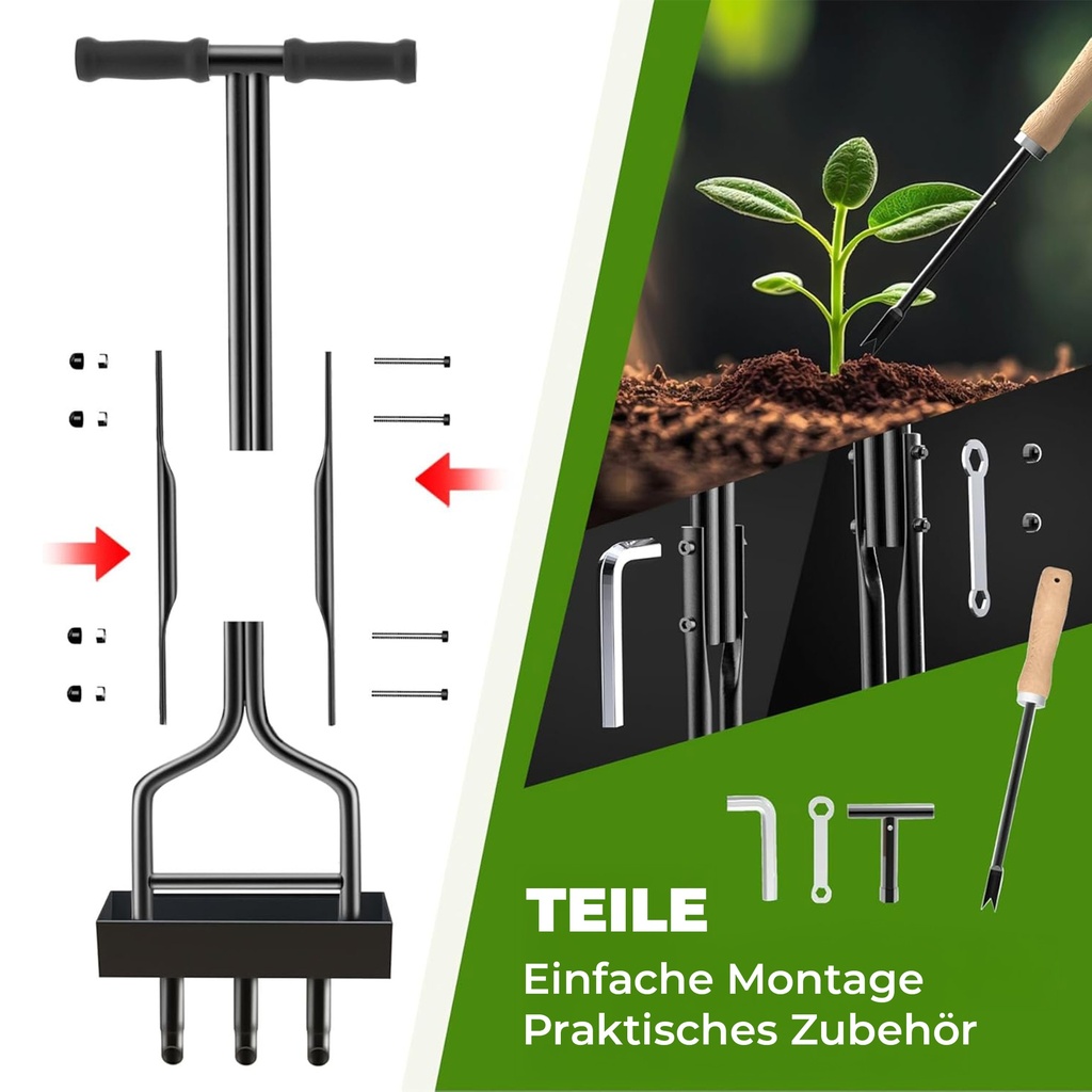 Kedoxi Manuell Rasenlüfter 3 Zinken, 38In Aerifizierer für Garten&Hof