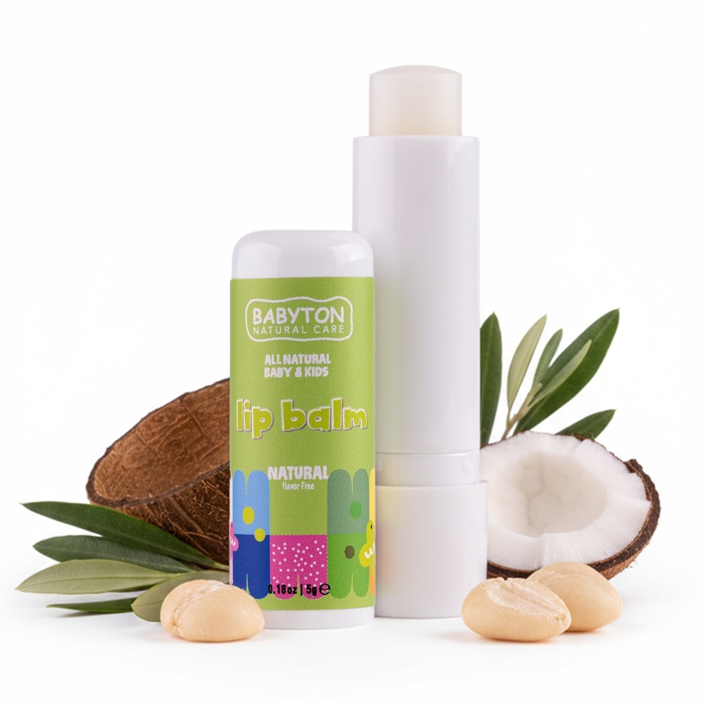 Babyton Lippenbalsam für Kinder 5g |  Pflanzlich, Parabenfrei, Erdbeer