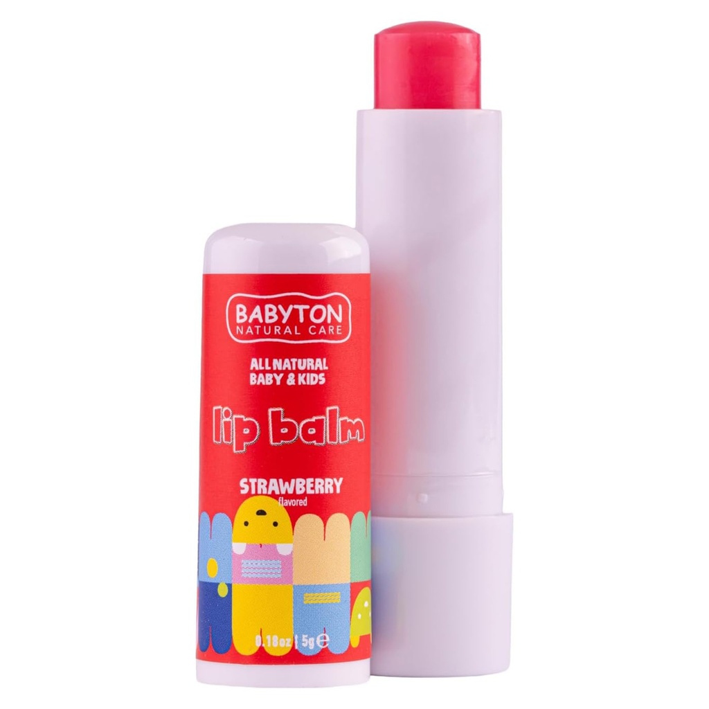 Babyton Kinder Lippenbalsam Erdbeere 5g | Natürlich, Parabenfrei, Sanft