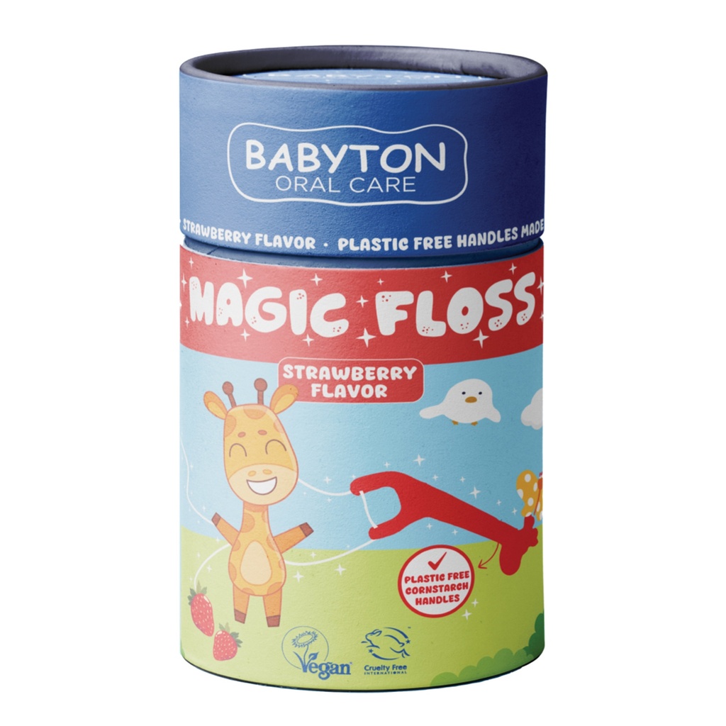 Babyton Magic Zahnseide für Babys – 30 sanfte Zahnseide-Picks, BPA- & PVC-frei