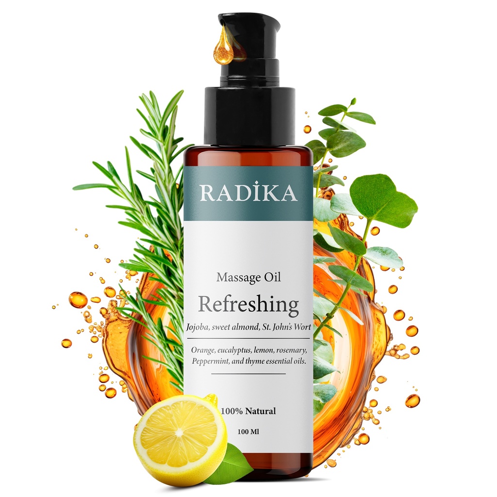 Massageöl, Erfrischendes Massage-Öl, 100% Rein, BIO, natürlich, 100 ml