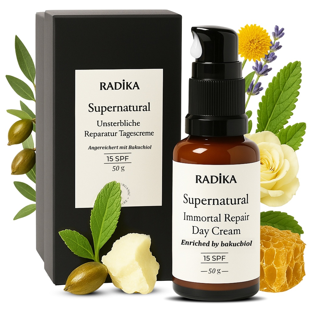 Radika Aromatherapy Natürliche Tagescreme 50 gr, BIO, Anti-Aging, 15 SPF