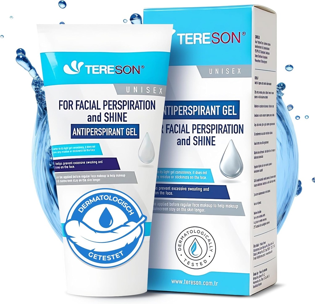 Tereson Antitranspirant Gel 50 ml, Starkes Schwitzen, Bei Schwitzen im Gesicht