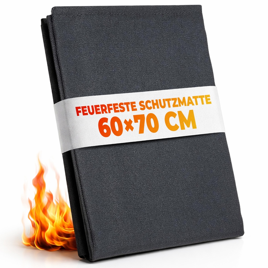FireMat Black Edition Feuerfeste Unterlage 60x70cm| Hitzeschutzmatte