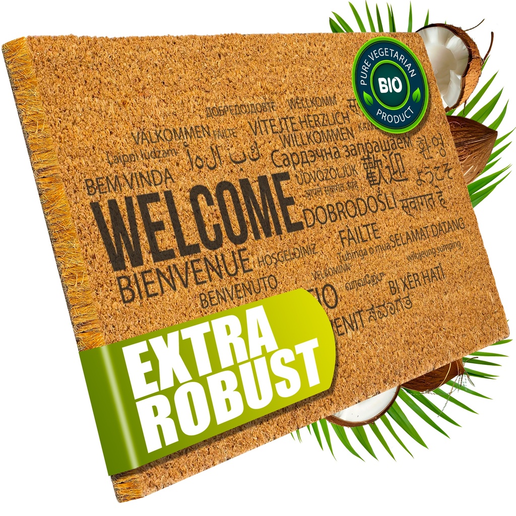 Decovetro® Kokosmatte Fußmatte | 40x60 cm | 100% natürliche Kokosfasern