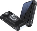 UFUZON Ishiva Solar Power Bank 30000mAh, Drahtlose Qi 22.5W QC 3.0 USB-C