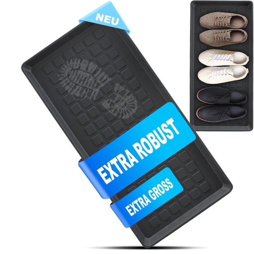 [G-956460] DECOBELLA 1 Stück Schuhabtropfschale | Schuhtablett Grau | 70x35x3 cm Schuhwanne