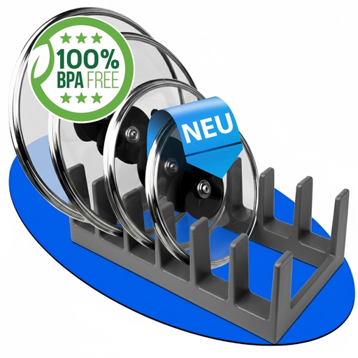 [G-959609] DecoBella Topfdeckelhalter 6 Fächer – platzsparender Küchen Organizer