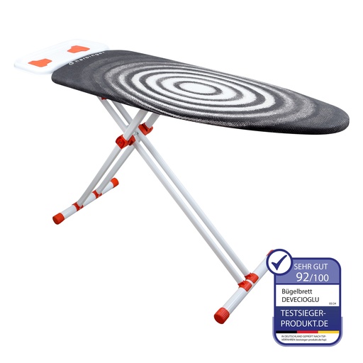 [G-450096] Bügelbrett, Bügeleisen Ablage, Bügelbrettbezug 43x123cm, Höhe 55-90cm, Grau