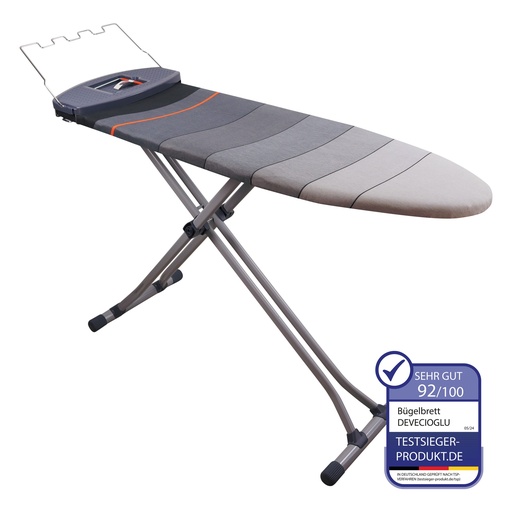 [G-827810] Bügelbrett, Bügeleisen Ablage, Bügelbrettbezug 43x150cm, Höhe 60-90cm, Grau