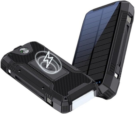 [G-410195] UFUZON Ishiva Solar Power Bank 30000mAh, Drahtlose Qi 22.5W QC 3.0 USB-C