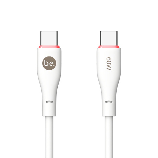 [G-995957] beclad. 60W C to C Silicone Charging Cable White BE-PC260WG-GR