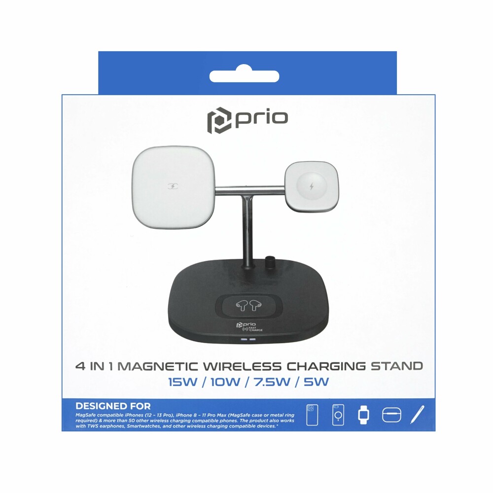 prio 4 in 1 Magnetic Wireless Charging Stand (15 W)