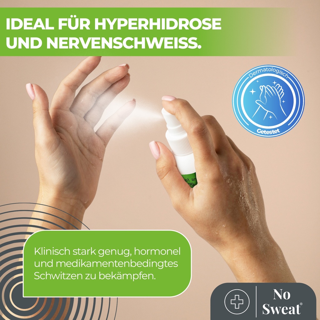 No Sweat Antitranspirant Spray 50ml - Extra Stark, 7 Tage Schutz gegen Schwitzen