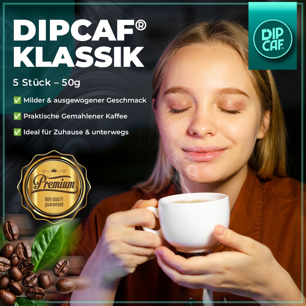 Dipcaf® Kaffeebeutel 35 Stück | Milder Filterkaffee im Beutel – 50g Geschenkset