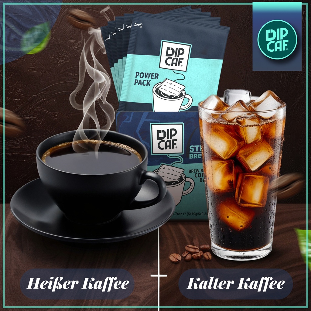 Dipcaf® Power Kaffeebeutel 35 Stück | Intensiver Filterkaffee – 50g Geschenkset