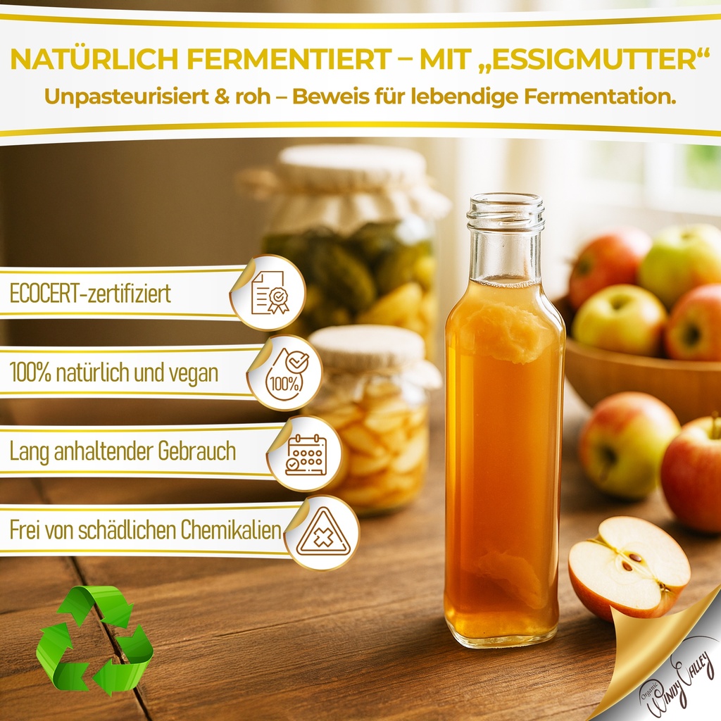 Apfelessig 500 ml | Bio Essig | Apple Cider Vinegar