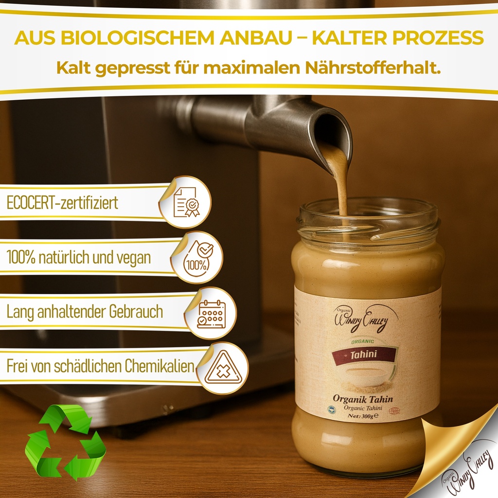 Tahini 300g | 100% Bio Tahinipaste | Bio Sesam Tahini