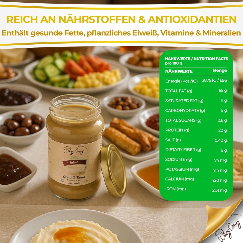 Tahini 300g | 100% Bio Tahinipaste | Bio Sesam Tahini