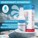 Tereson Antitranspirant Spray 50ml, stark gegen Schwitzen an Achseln und Händen x2
