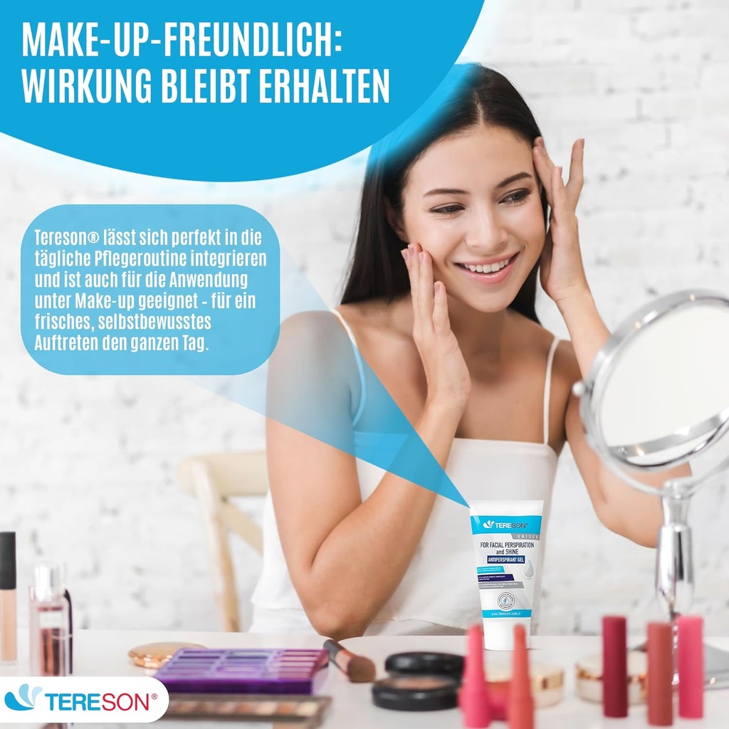 Tereson 2x Antitranspirant Gel 50 ml, Starkes Schwitzen,Bei Schwitzen im Gesicht