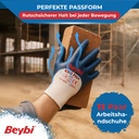 Beybi | 12 Paar Arbeitshandschuhe - Baumwolle, 3/4 Nitril-beschichtet