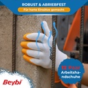Beybi | 12 Paar Arbeitshandschuhe - Polyester, Nitril 1/2-Beschichtung