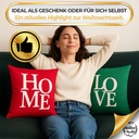 Kissenbezügen – Weihnachten Set aus 2, Rot & Grün, 40x40 cm, Dekorativ kissen