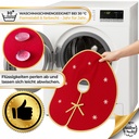 Weihnachtsbaumrock Rund Rot-Gold mit Schneeflocken-Motiv, 90 cm Weihnachtsdeko