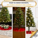 Weihnachtsbaumrock Rund Rot-Gold mit Schneeflocken-Motiv, 90 cm Weihnachtsdeko