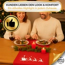 Weihnachtlicher Tischläufer Rot mit Santa&Rentier Golddruck 40x140 Weihnachtsdeko