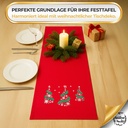 Weihnachtlicher Tischläufer Rot mit Tannenbaum-Stickerei 35x120, Weihnachtsdeko