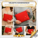 Kulturtasche Damen, Kosmetiktasche Rot, Goldgemustert,  32x24 cm
