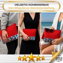 Kulturtasche Damen, Kosmetiktasche Rot, Etnisches Muster, 32x24 cm