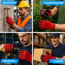 Beybi | 12 Paar Arbeitshandschuhe - Polyester, Nitril 1/2-Beschichtung