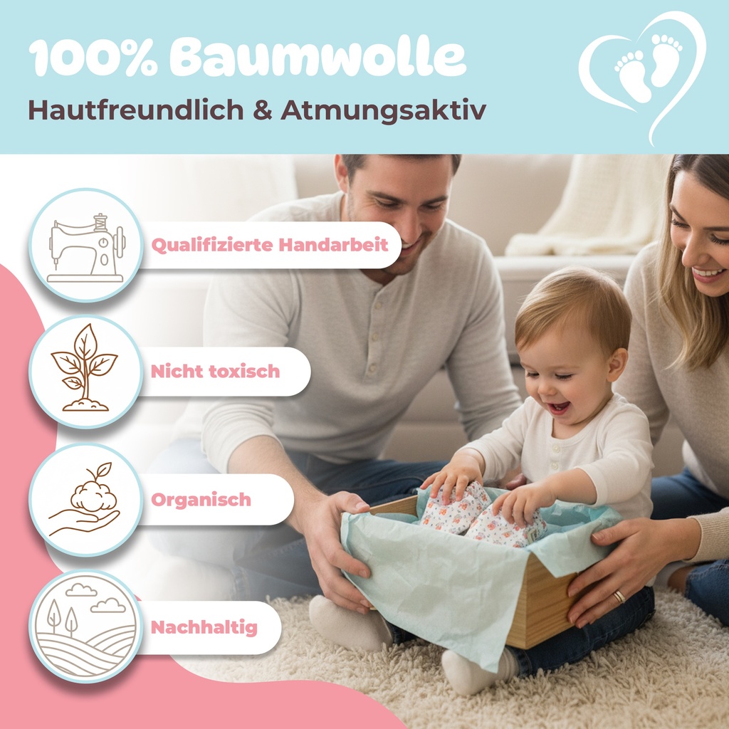 Kokopatik Organische Baumwolle Baby Hausschuhe rutschfest Neugeborene Schiff